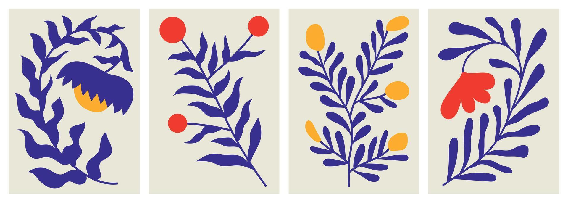 Botanical poster designs vector