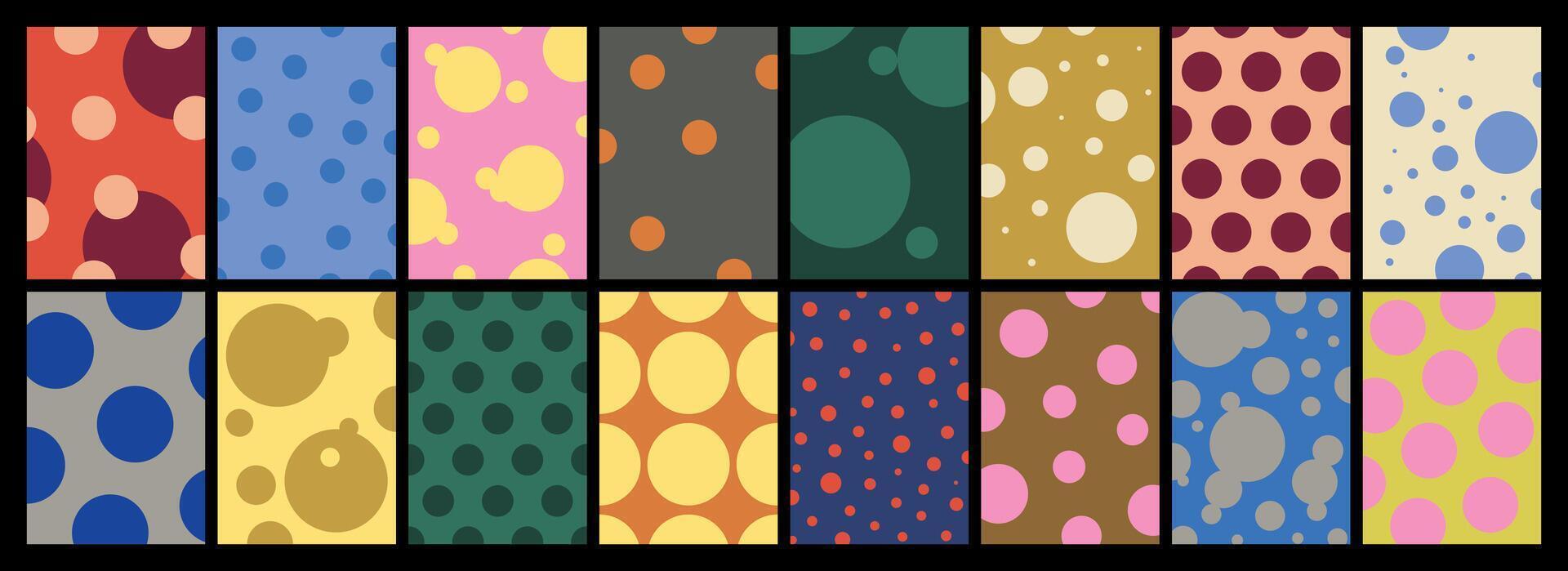 Collection of textured backgrounds with polka dot patterns vector
