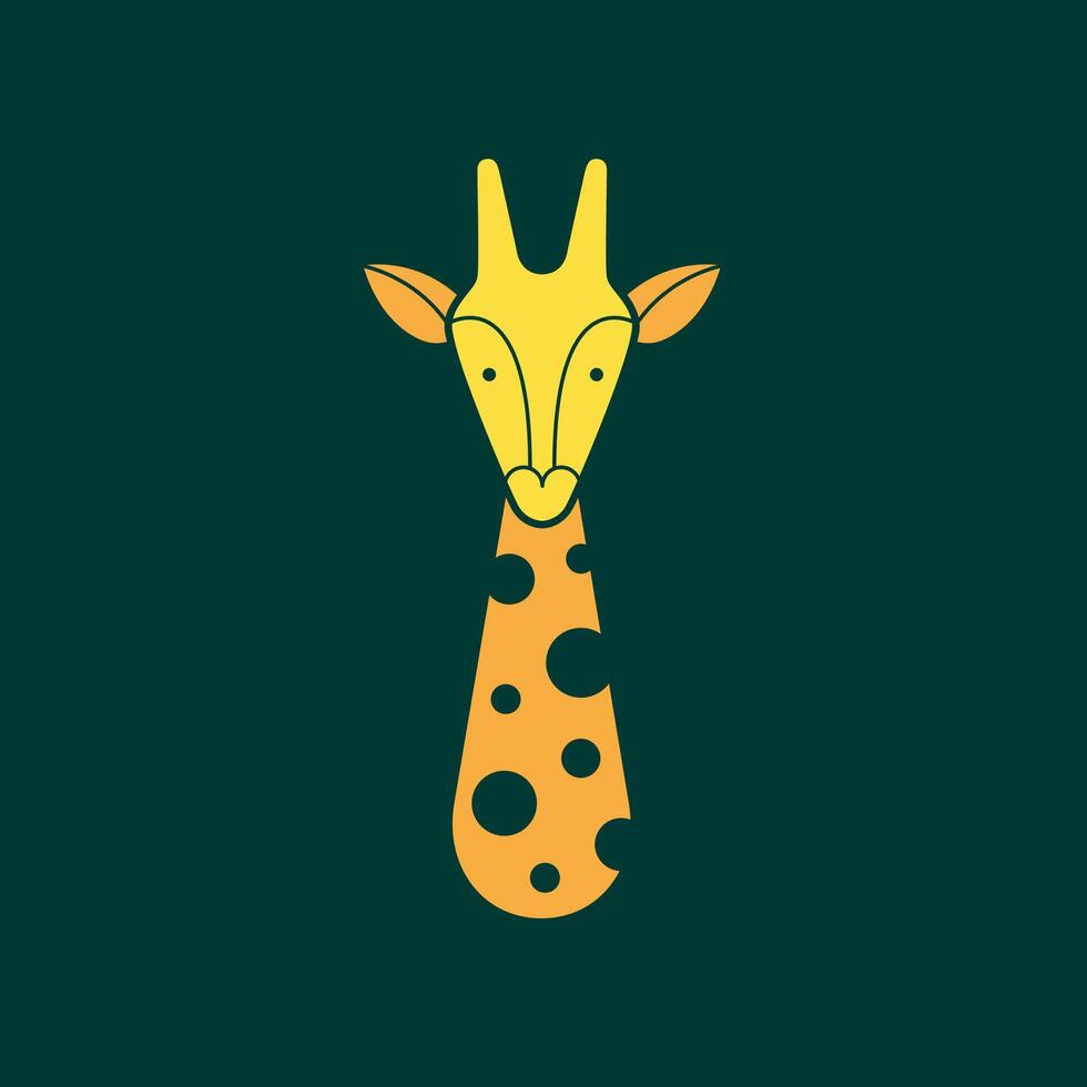 Minimal yellow giraffe logo vector