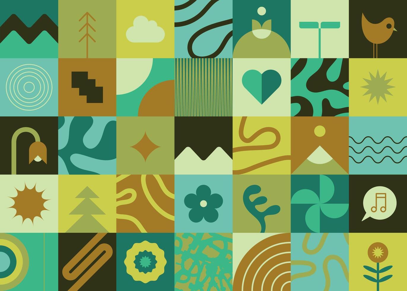 Seamless green and blue geometric pattern vector