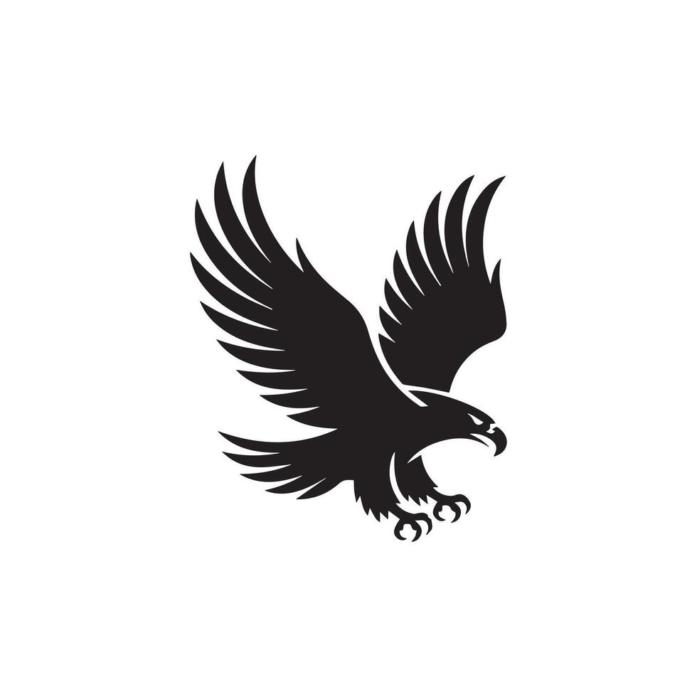 Flying Eagle Silhouette Logo Design Isolated on White Background vector