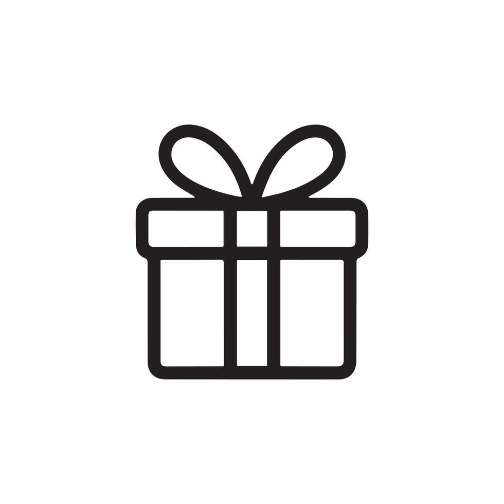 Simple Gift Box Icon with Ribbon Minimalist Present Symbol for Celebration and Holidays vector