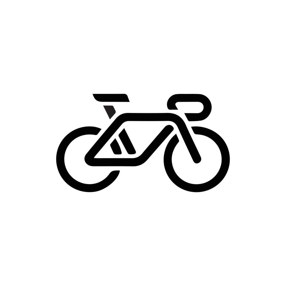 Minimalist Bicycle Icon in Black on White Background vector