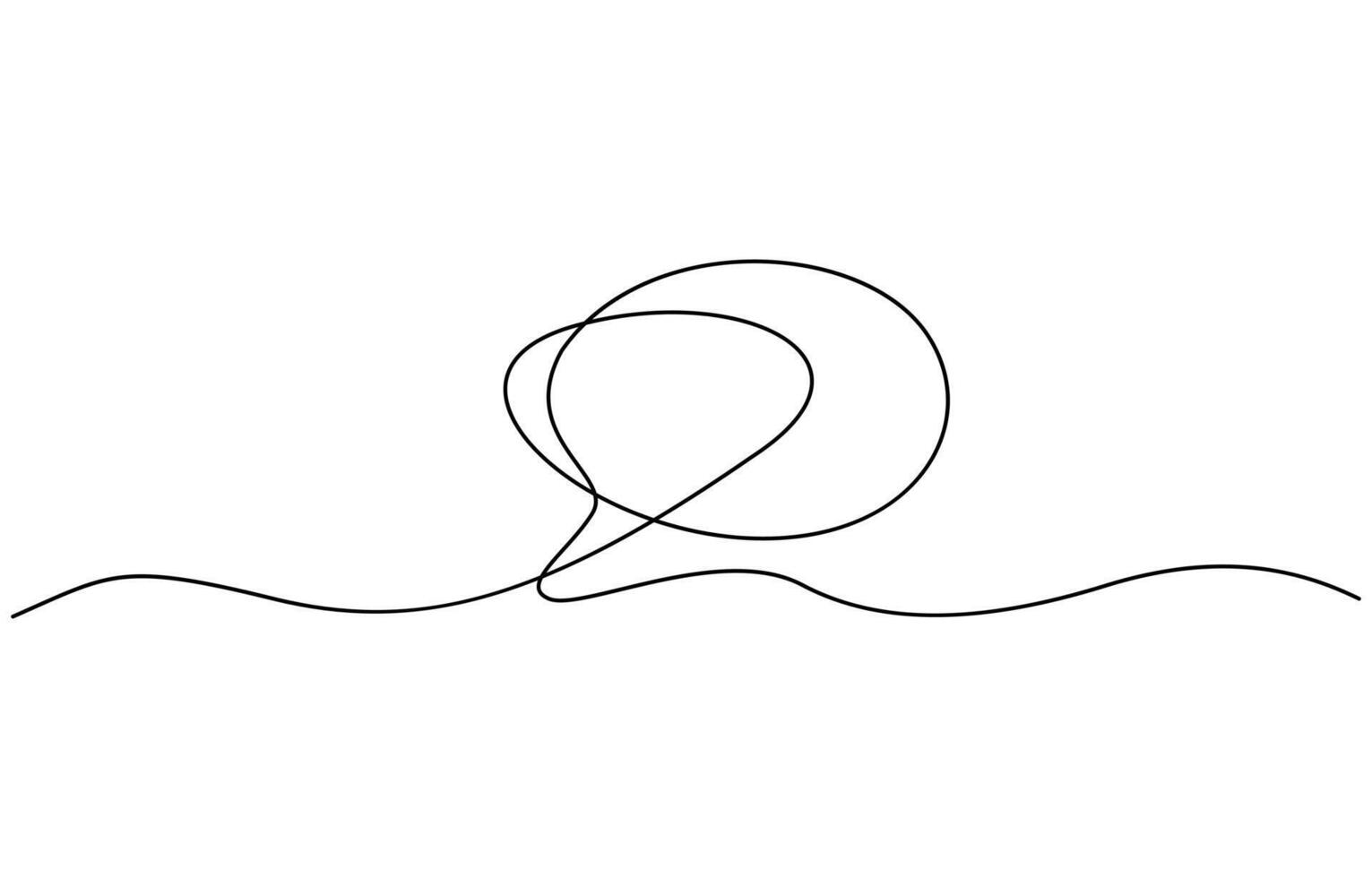 One line drawing Speech bubble . Communication chat messenger single line. Continuous one line border text box vector
