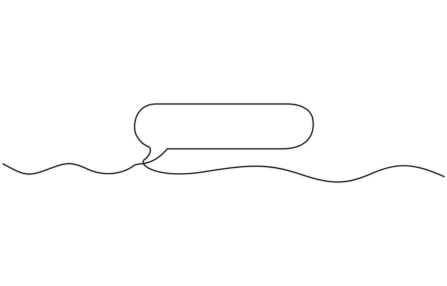 One line drawing Speech bubble . Communication chat messenger single line. Continuous one line border text box, message element illustration vector