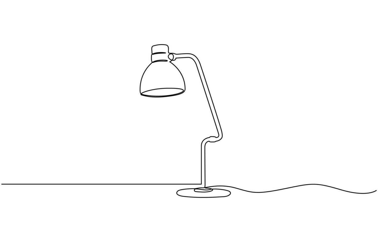 Continuous one line drawing of table lamp, minimalist and modern home decor concept. Editable stroke, Table stylish retro style. vector