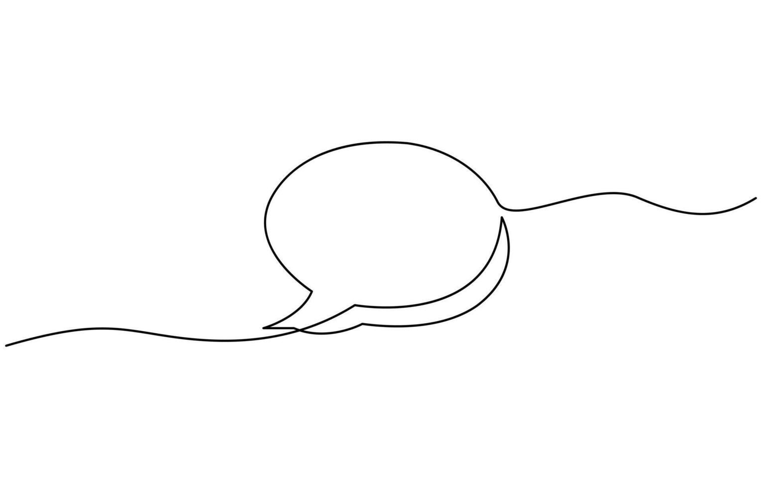 One line drawing Speech bubble . Communication chat messenger single line. Continuous one line border text box, message element illustration. vector