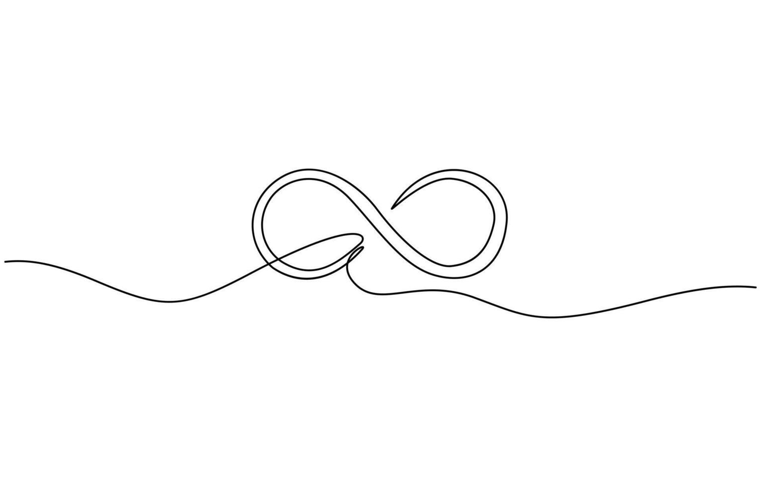 Infinity love icon. Continuous line art drawing Heart and Infinity symbol. Infinity symbol single continuous line concept of unlimited eternity one line illustration vector