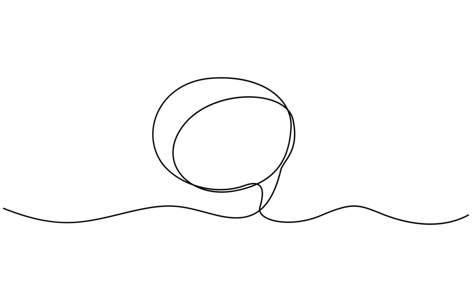 One line drawing Speech bubble . Communication chat messenger single line. Continuous one line border text box, message element. vector