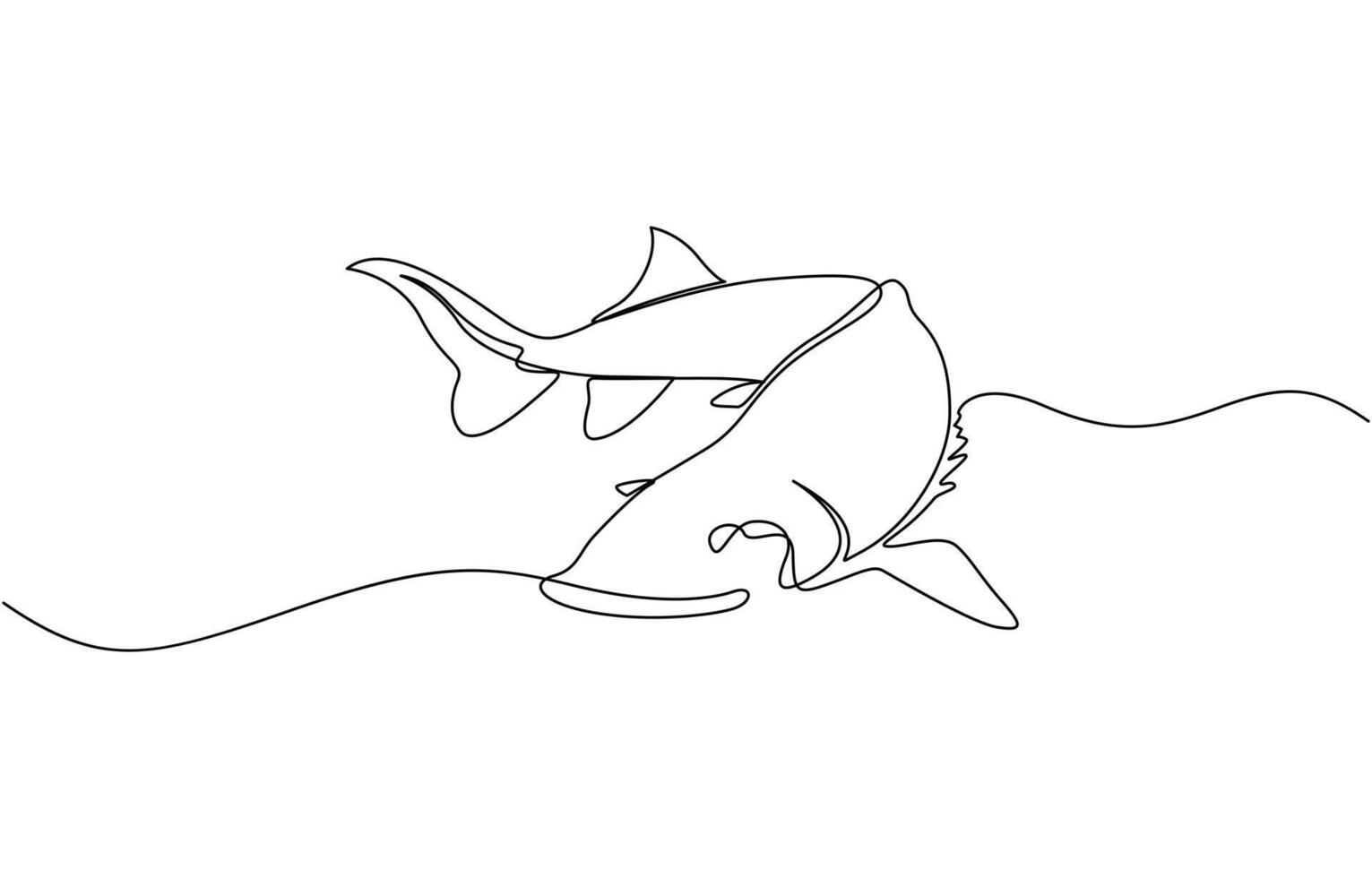 Sturgeon fish in continuous line art drawing style. Minimalist black linear sketch, Sturgeon fish in continuous line art drawing style. Minimalist black linear sketch on white background vector