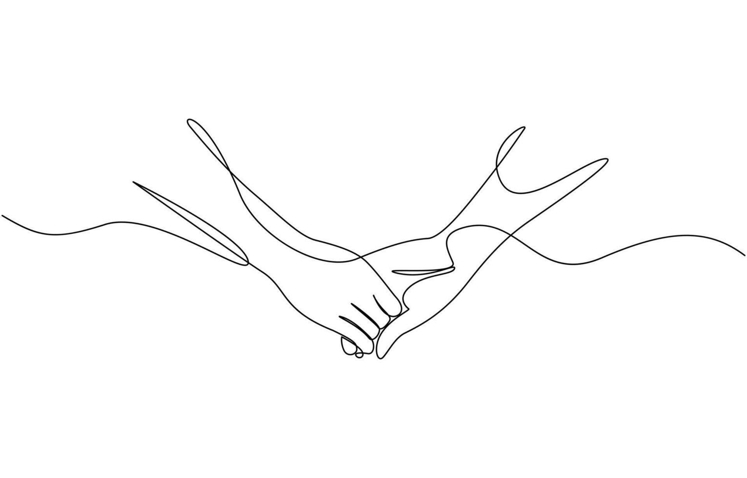 Two hands reaching out one line illustration, One line drawing of two hands. One Line Drawing of Two Hands Intertwined, Minimalist Representation of Togetherness and Support Pro vector