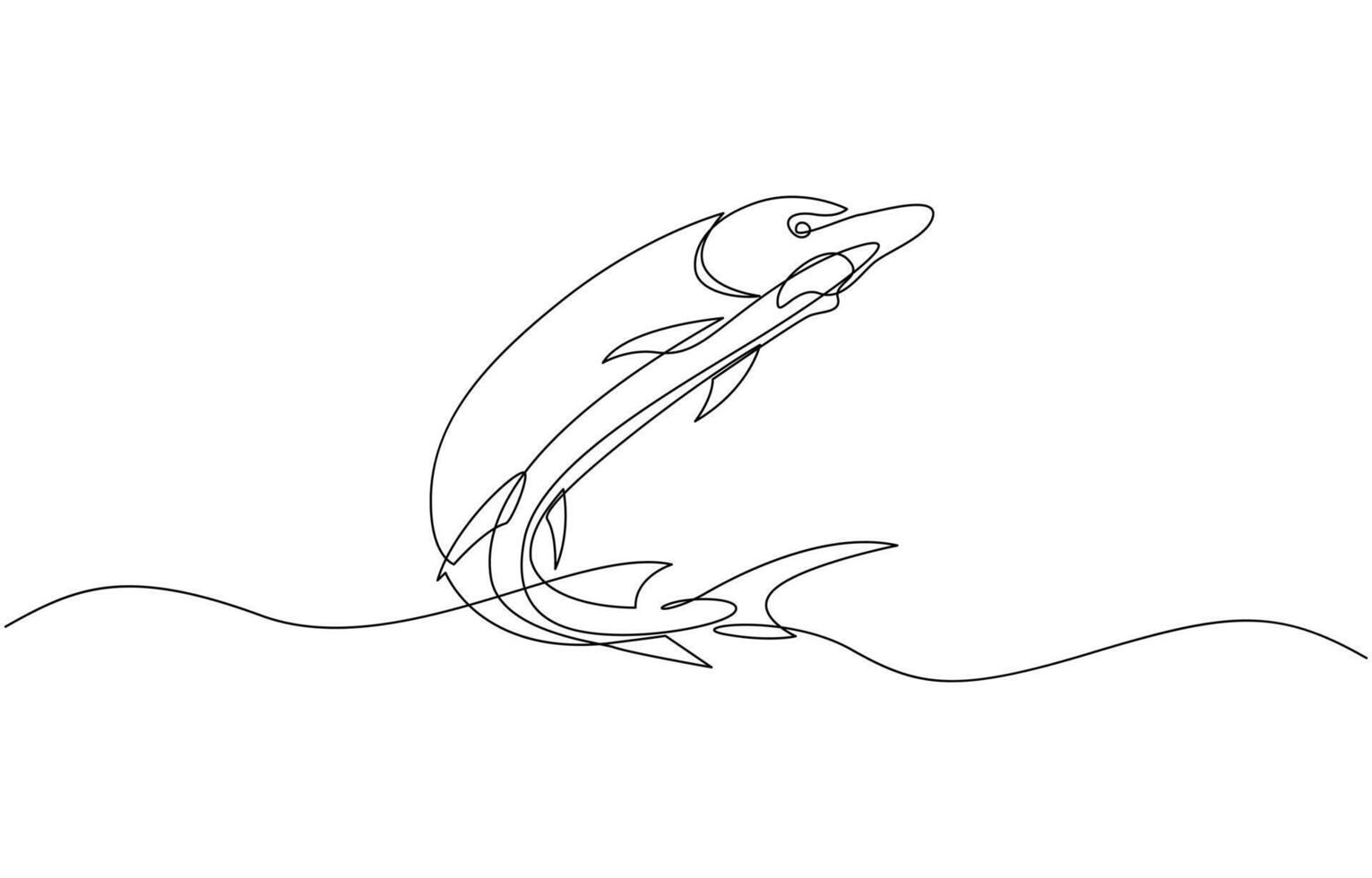 Sturgeon fish in continuous line art drawing style. Minimalist black linear sketch, Sturgeon fish in continuous line art drawing style. Minimalist black linear sketch design. vector