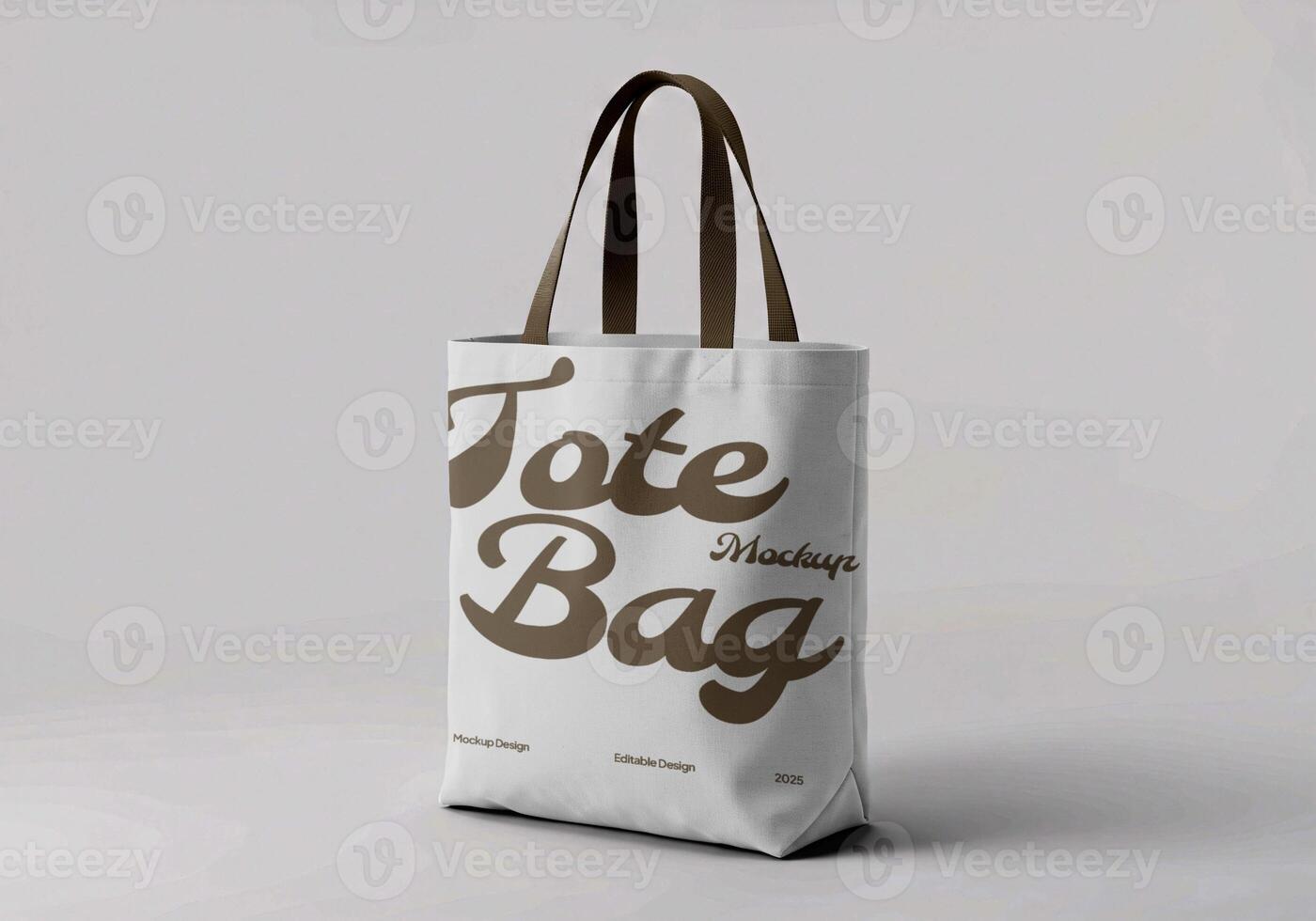 Minimalist tote bag mockup with background side view photo