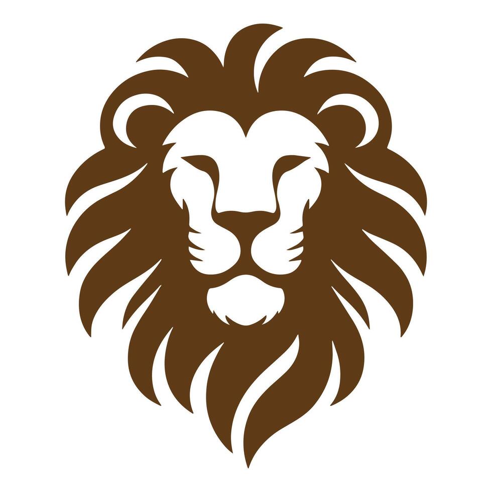Lion face silhouette with white background vector