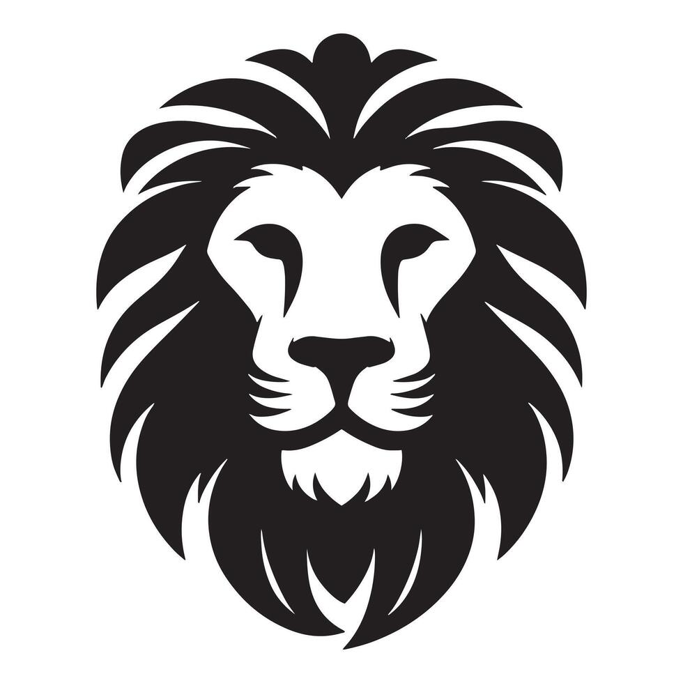 Roaring lion face illustration isolated on white background vector