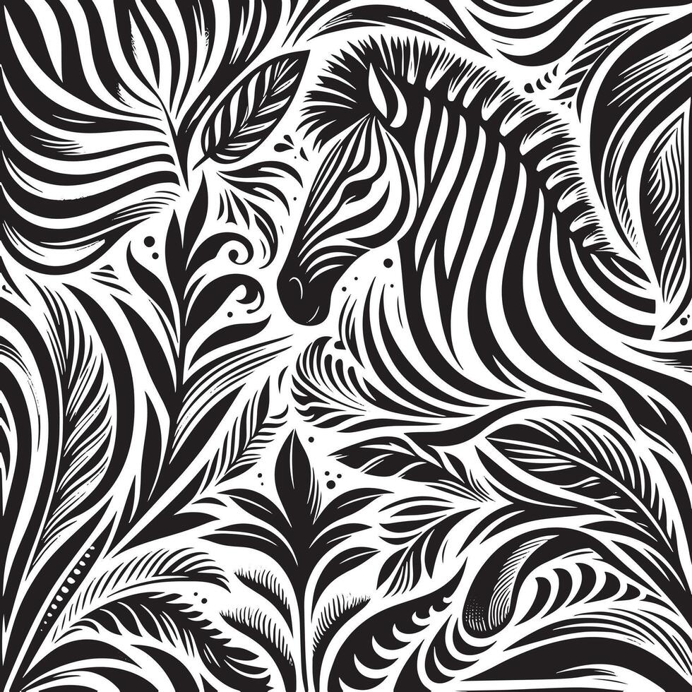 Seamless Zebra Smooth Stripes Pattern vector