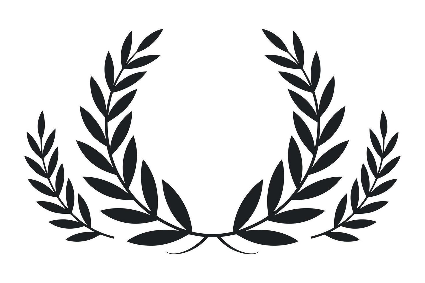 Simple Black and White Laurel Wreath Design vector