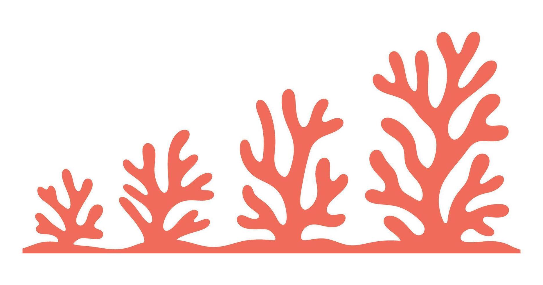 Coral or Seaweed Silhouette Design in Coral Color vector