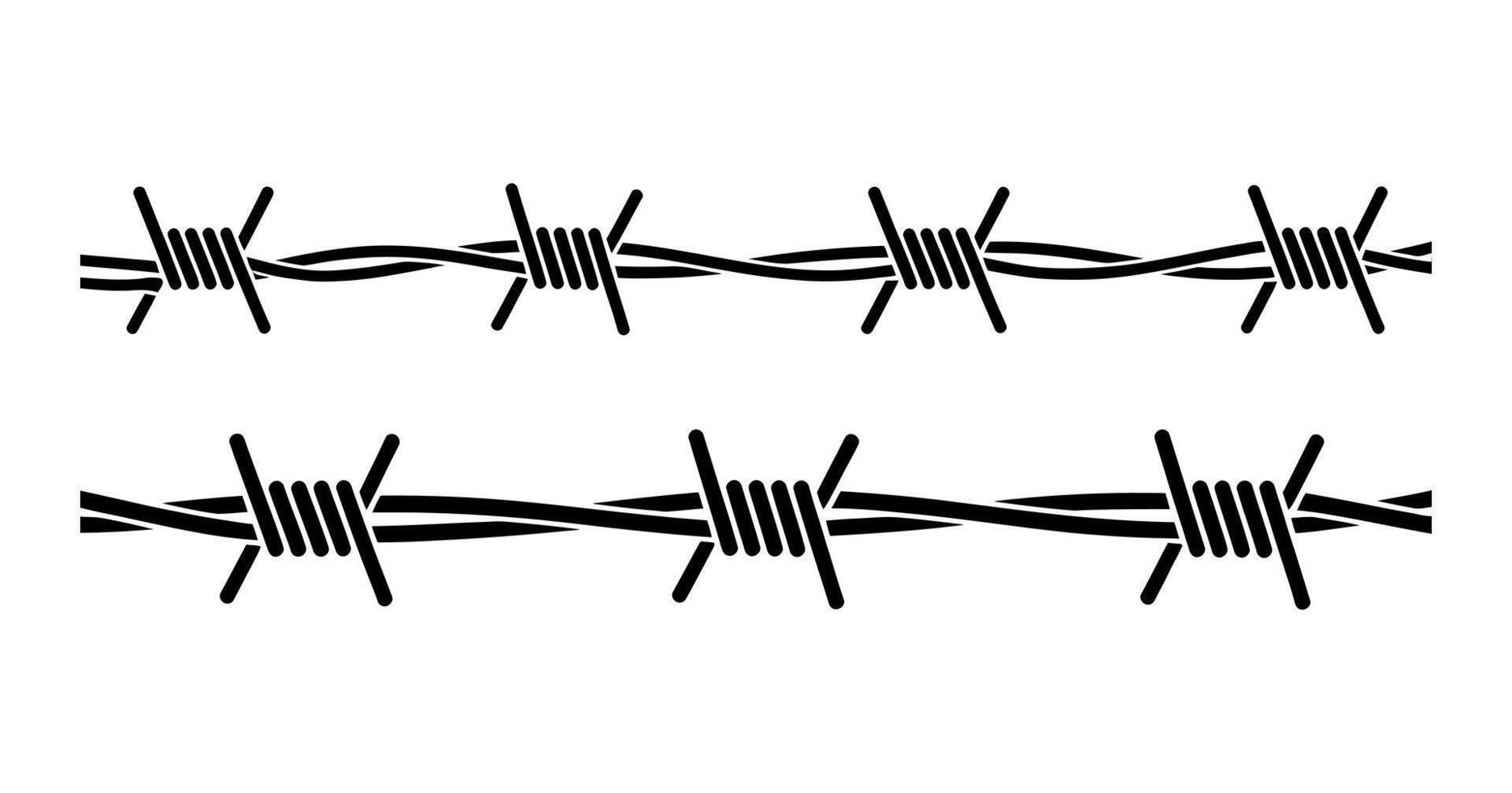 Simple black and white barbed wire illustration vector