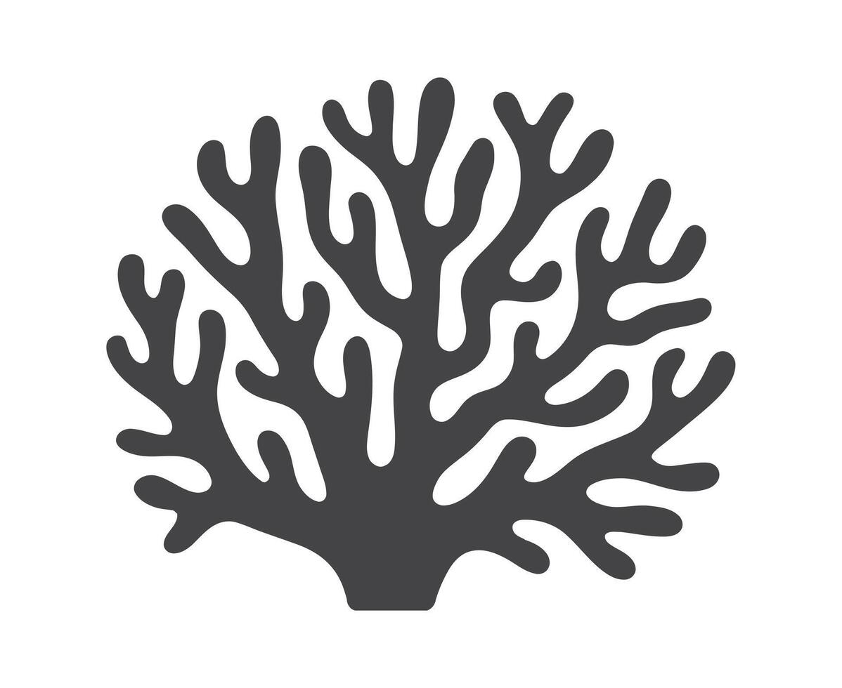 Stylized Illustration of a Seaweed or Coral Branch vector