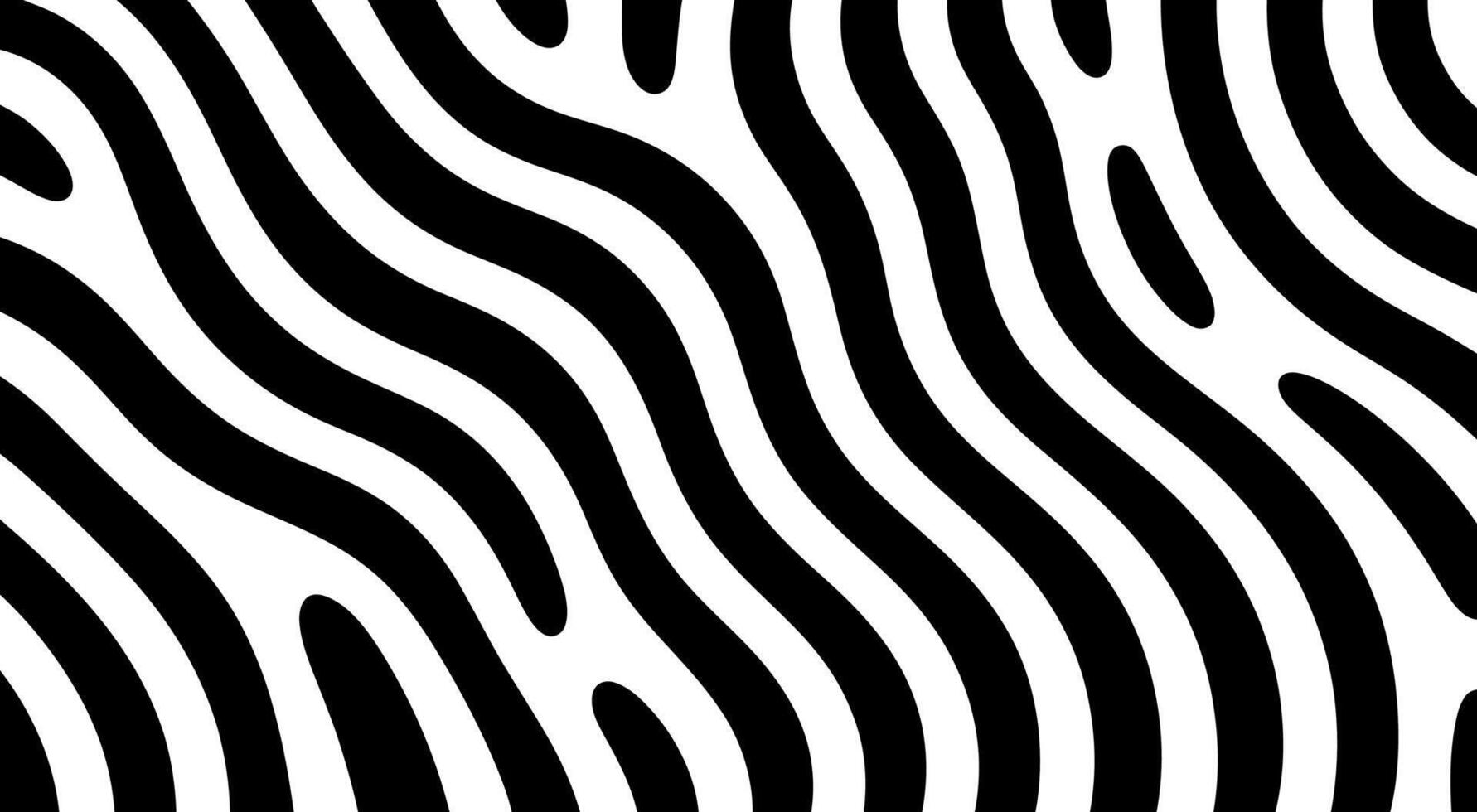Abstract Black and White Wavy Lines Pattern vector