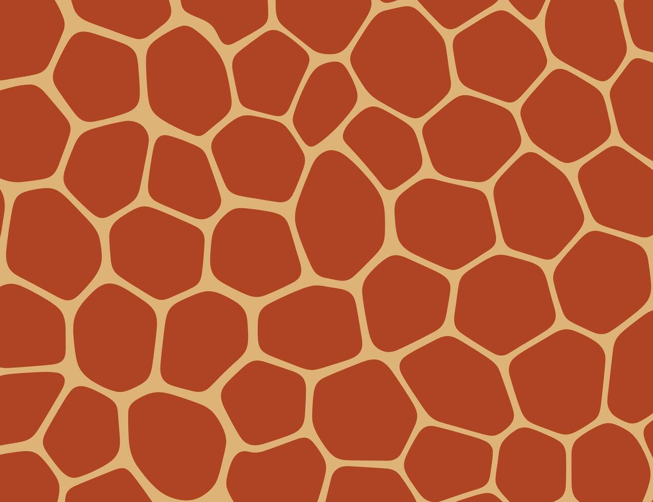 Abstract Giraffe Skin Pattern in Terracotta and Beige Tones vector