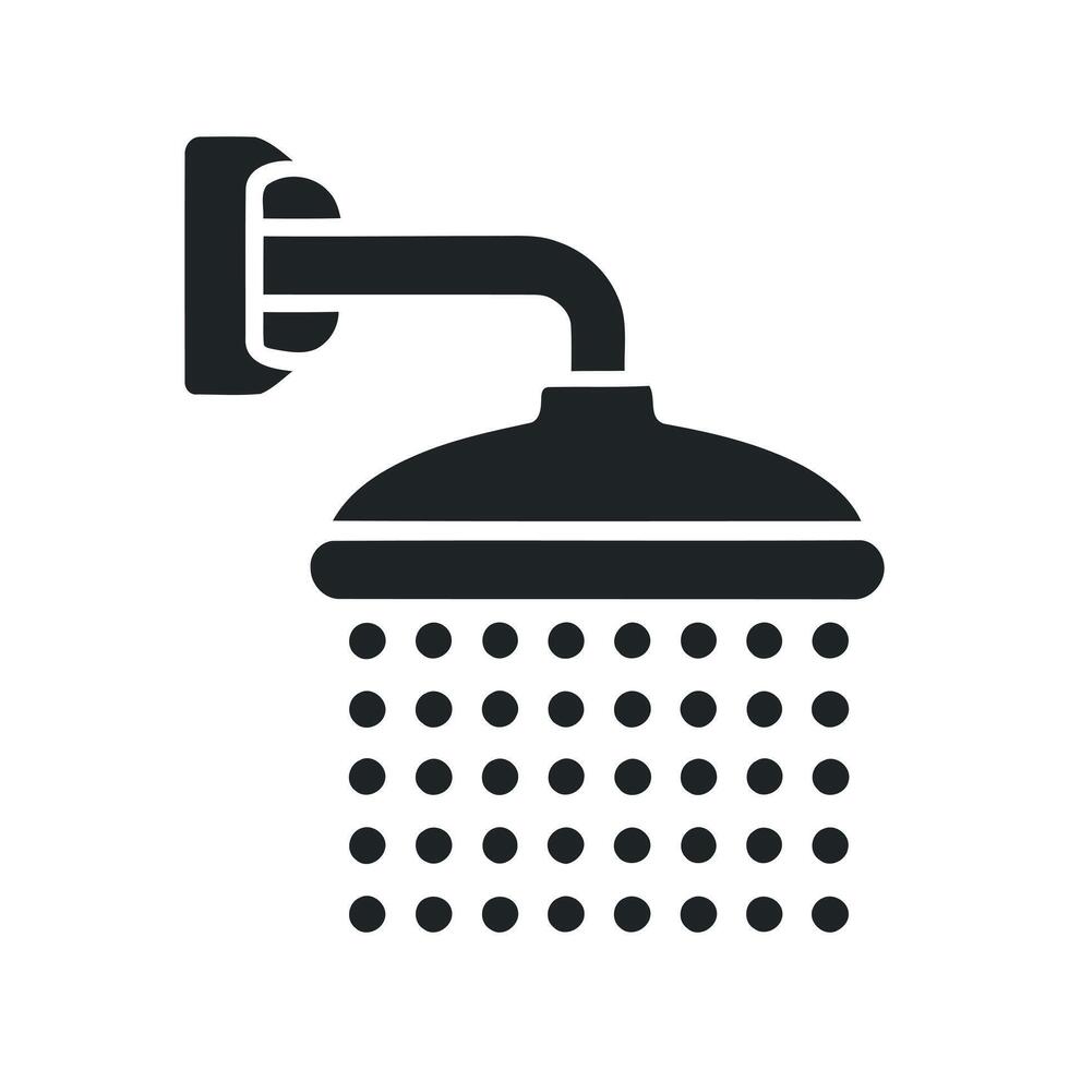 Simple black and white shower head icon vector