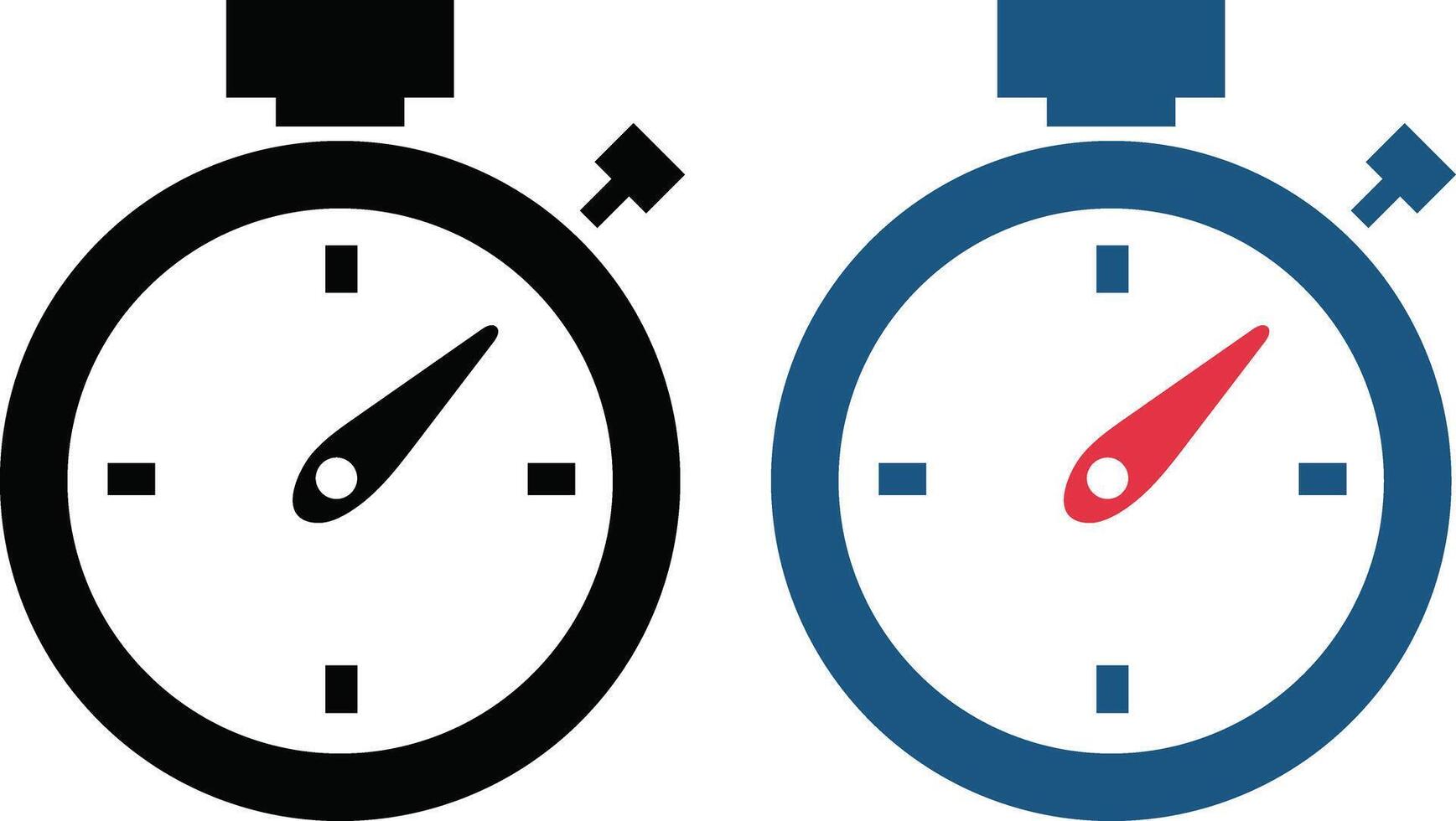 A stopwatch and a clock are shown on a white background vector