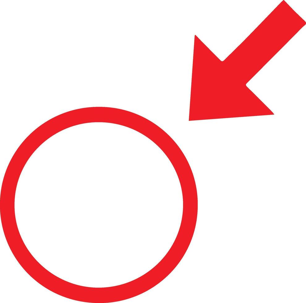 A red circle with an arrow pointing to the right vector