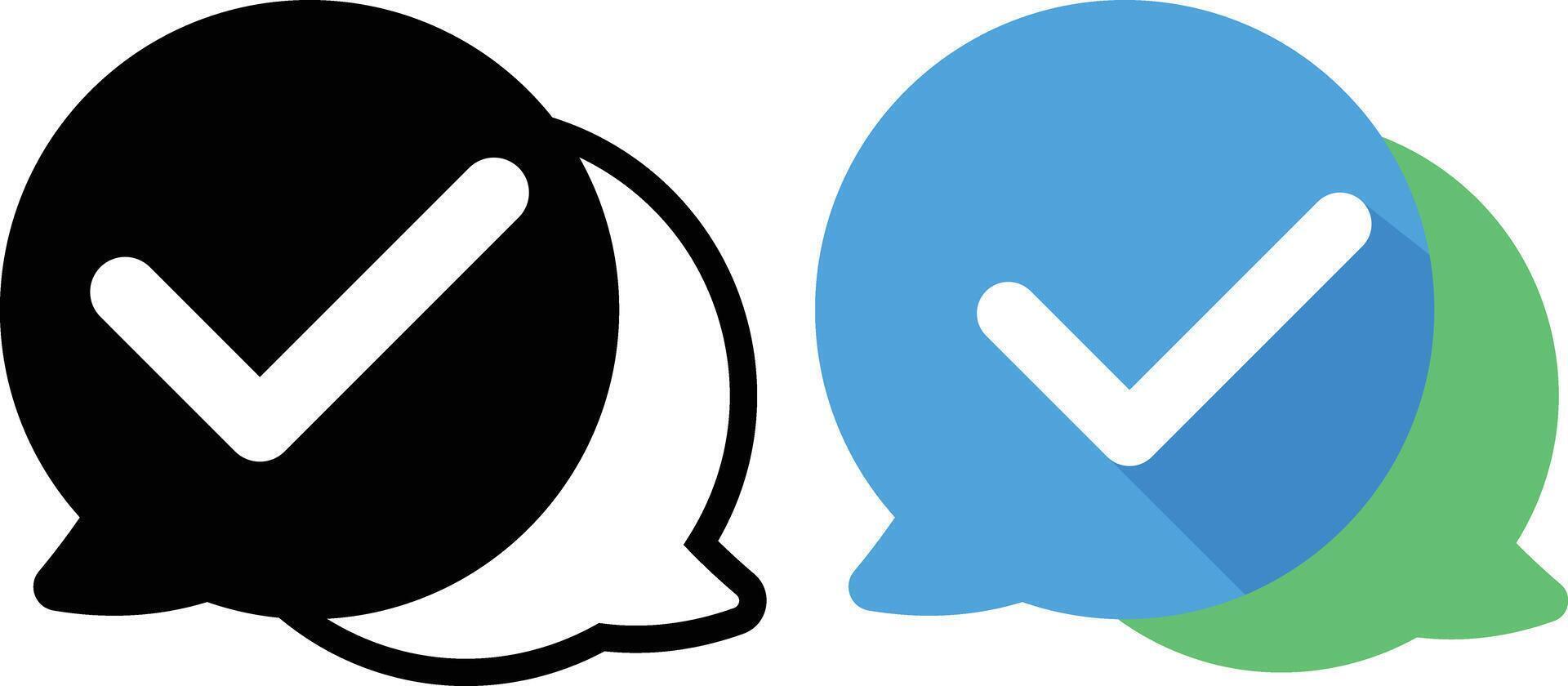 Two different types of check marks on a white background vector
