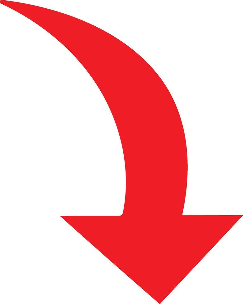 An arrow pointing down on a white background vector