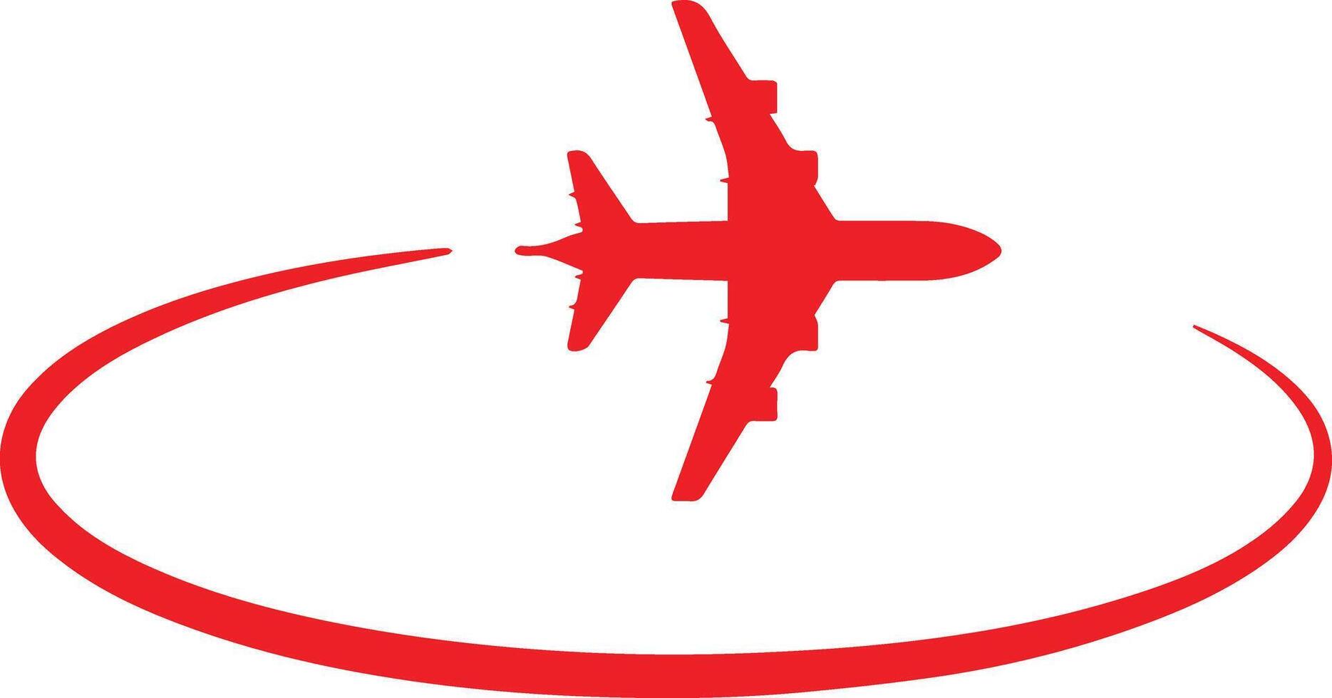 Airplane flying over a circle vector