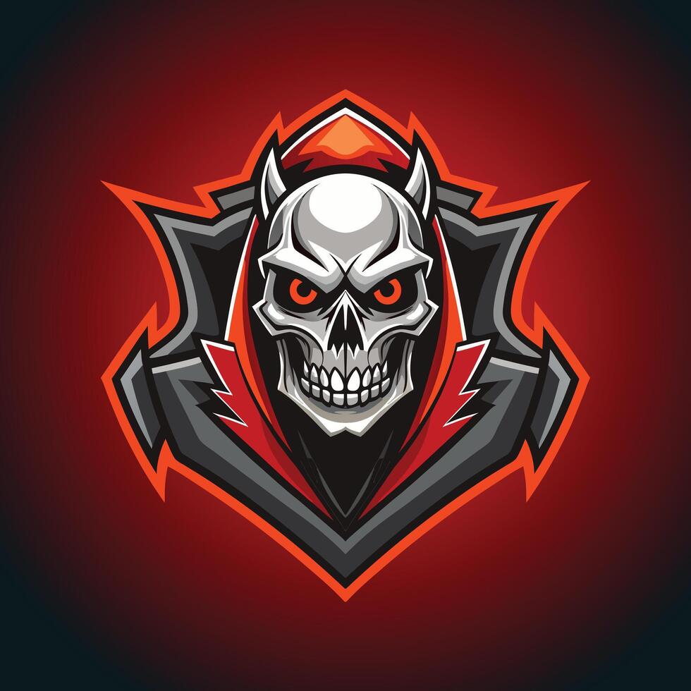 Red creative skull best design vector