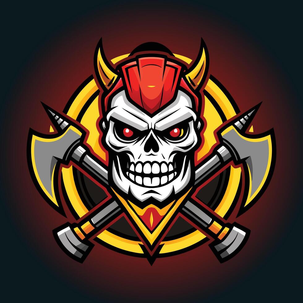 Flaming Winged Skull Basketball Icon Dark Style mascot design vector
