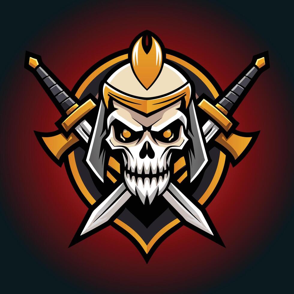 Aggressive Skull Mascot with Wings Esports Team Badge vector