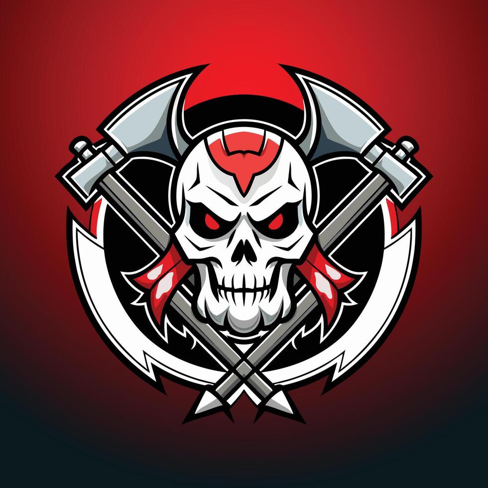 red skull with wings on black Basketball Skull ggressive Demon Skull Esport Emblems vector