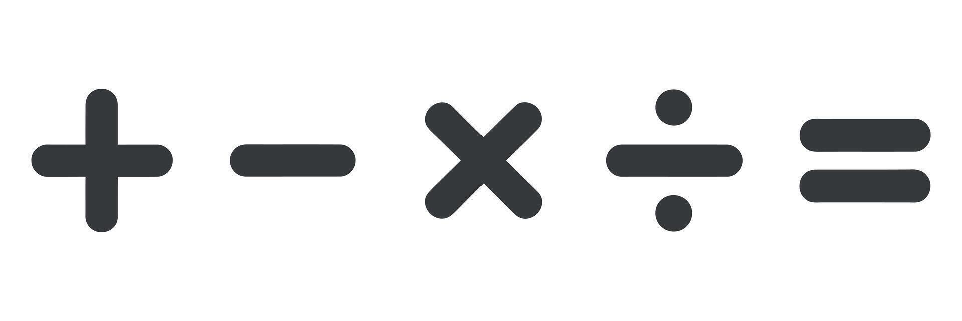 Basic Math Symbols Plus Minus Multiply Divide Equal vector