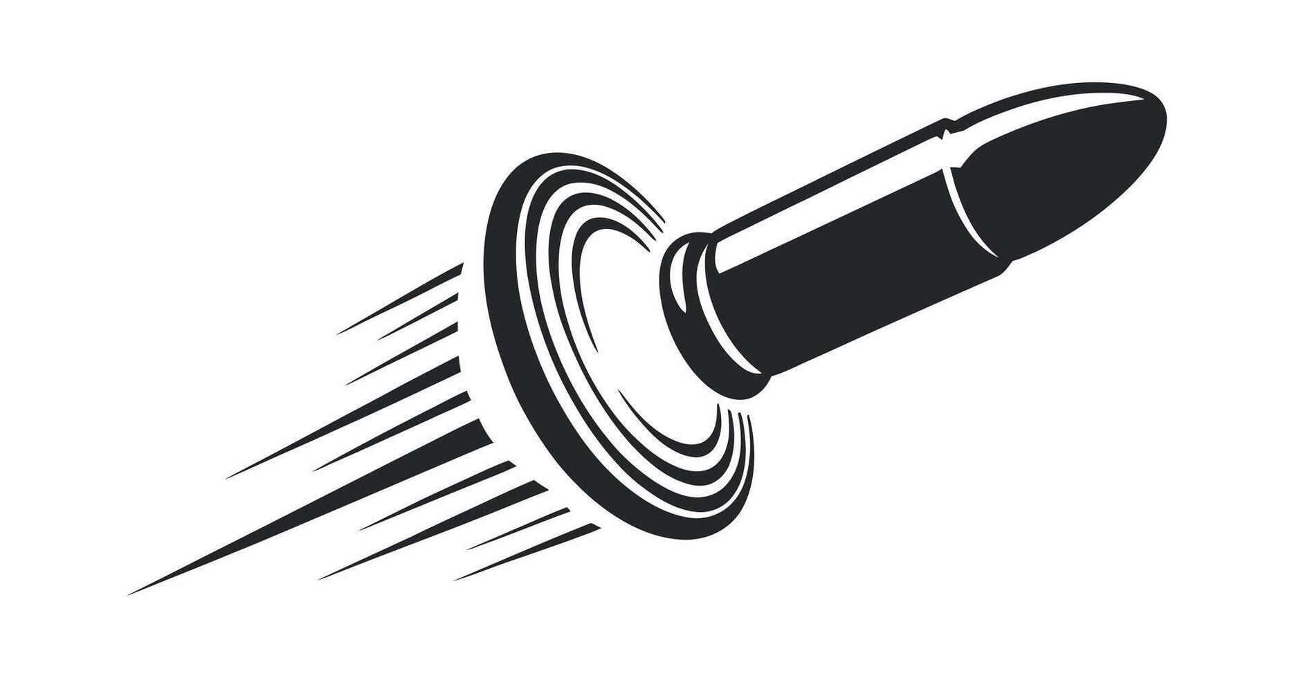 Fast Moving Bullet in Retro Style Graphic Design vector