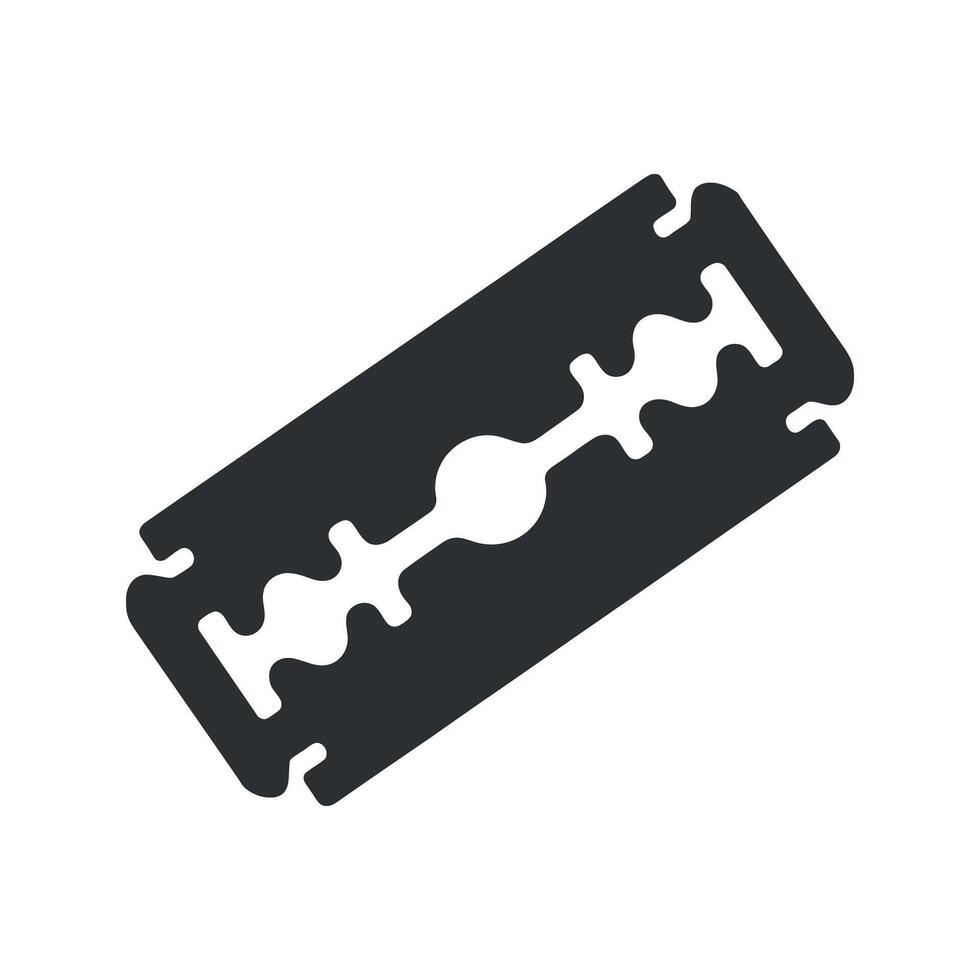 Simple black and white razor blade icon vector