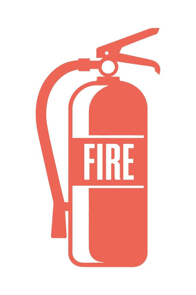 Simple fire extinguisher icon in coral color vector