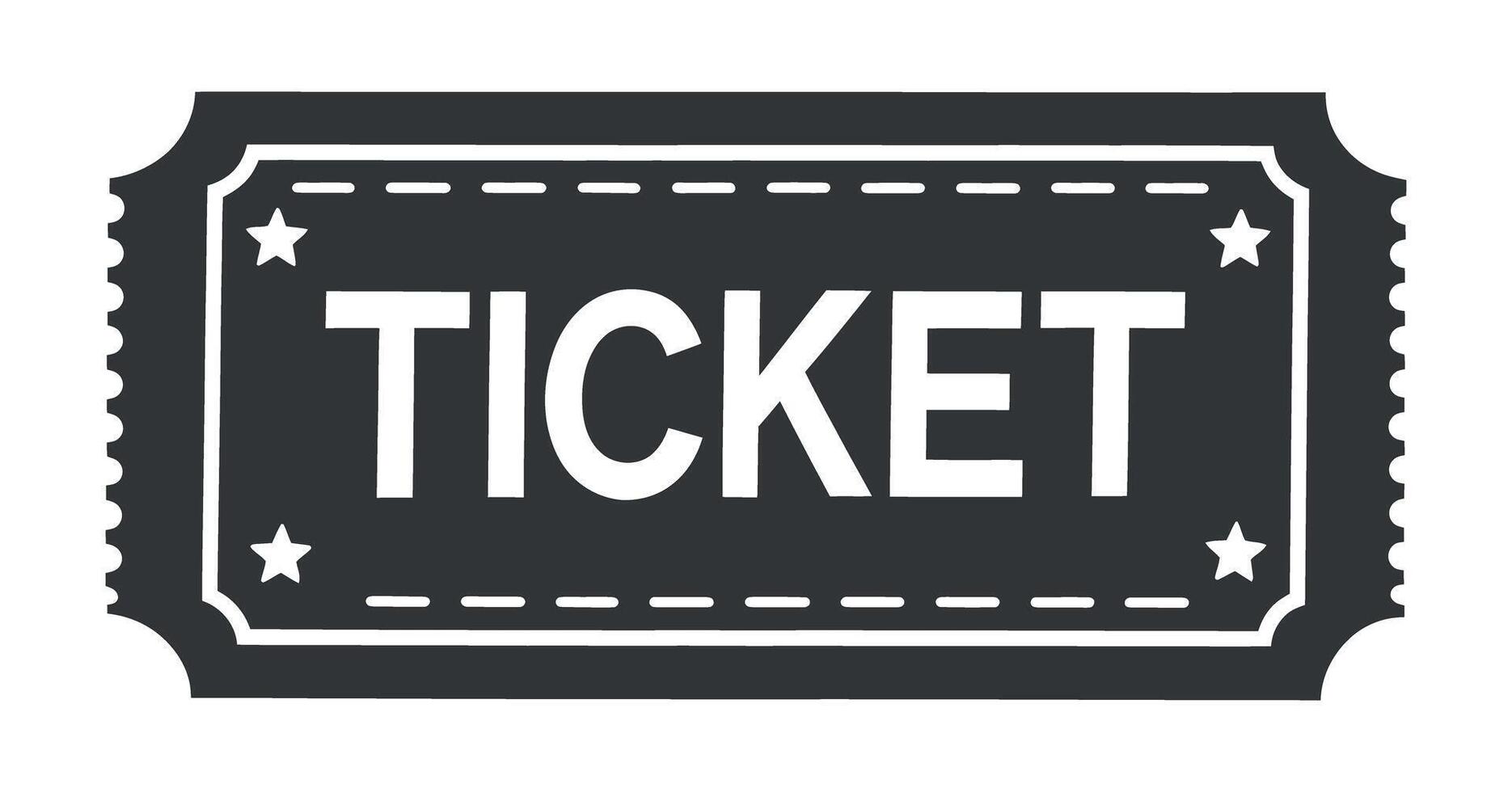 Simple black and white ticket icon design vector