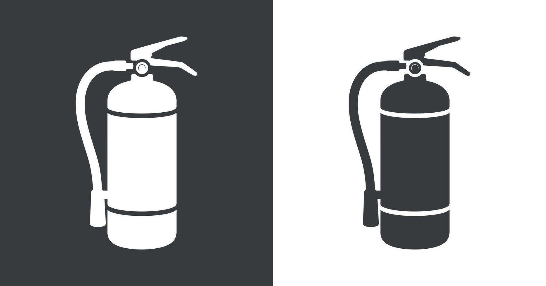 Simple fire extinguisher icon in black and white vector