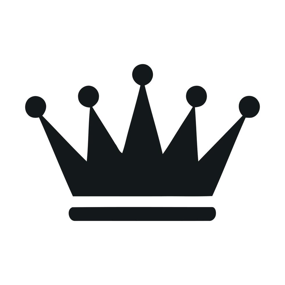 Simple black crown icon on white background vector
