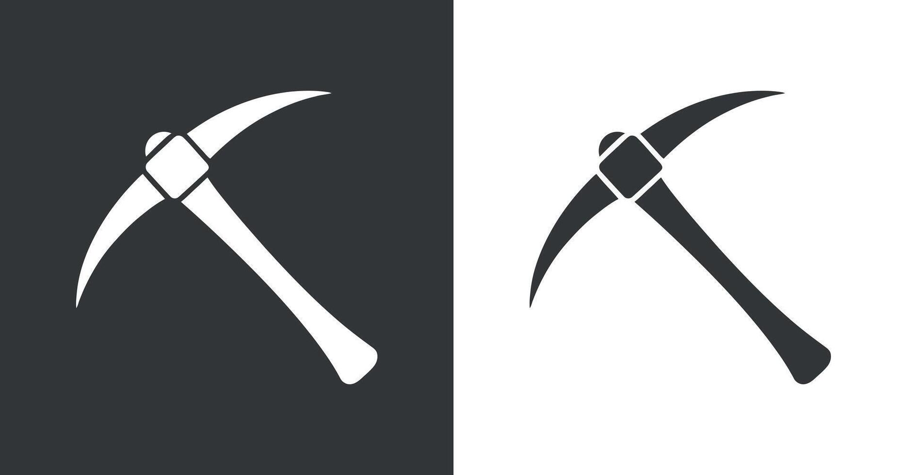 Simple black and white pickaxe icon vector