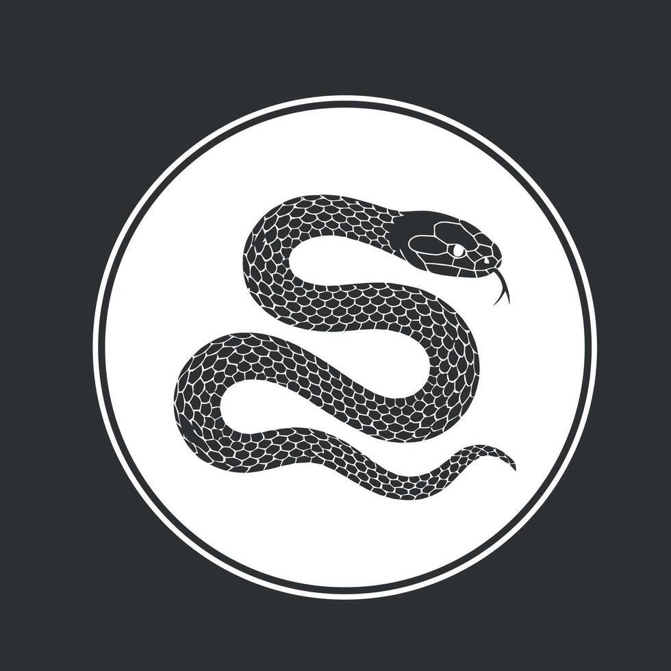 Simple black and white snake graphic design element vector