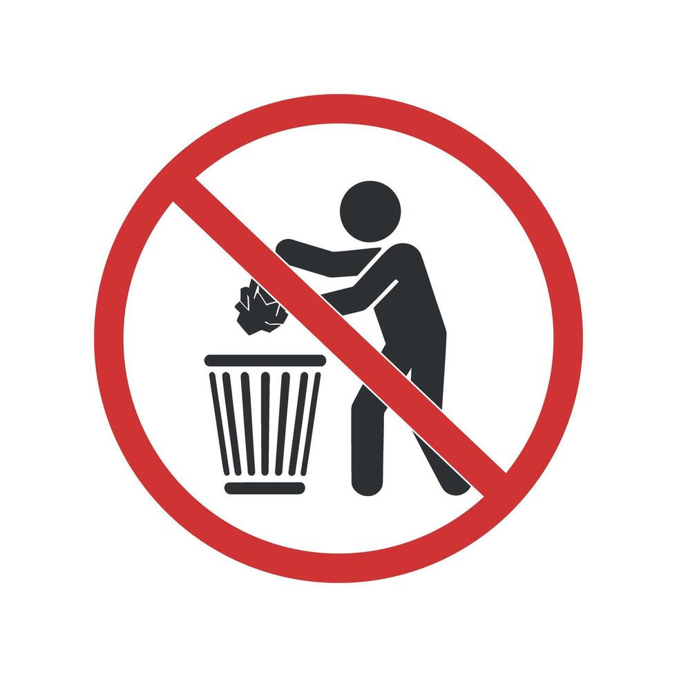 No Littering Sign Prohibiting Trash Disposal vector