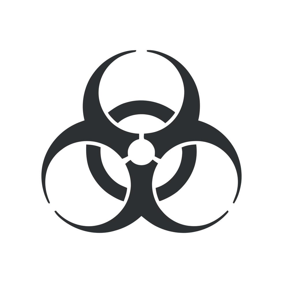 Simple black and white biohazard symbol graphic design vector