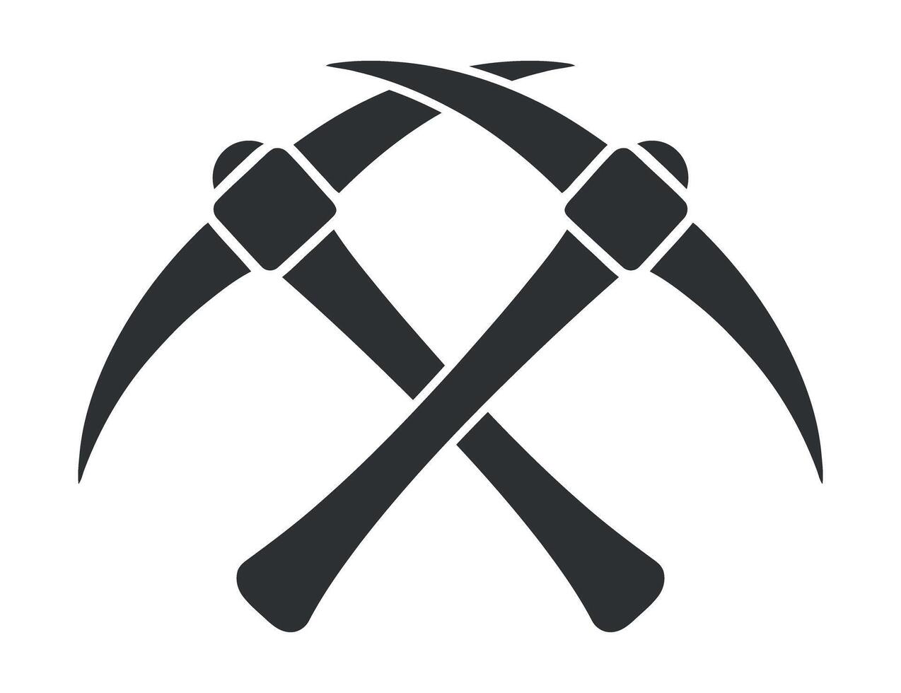 Crossed pickaxes icon in a flat style vector