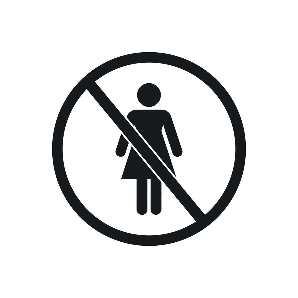 Prohibited Female Access Sign Icon vector