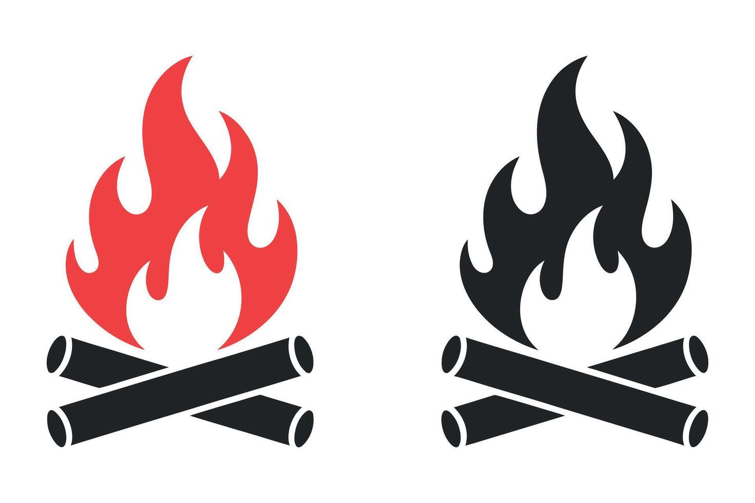 Campfire Icon in Red and Black vector
